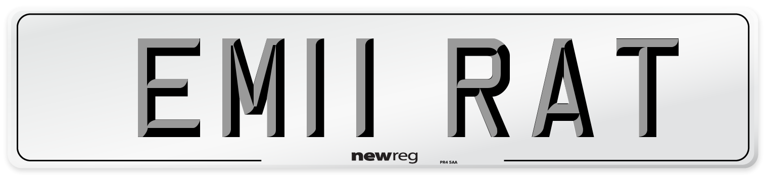 EM11 RAT Number Plate from New Reg